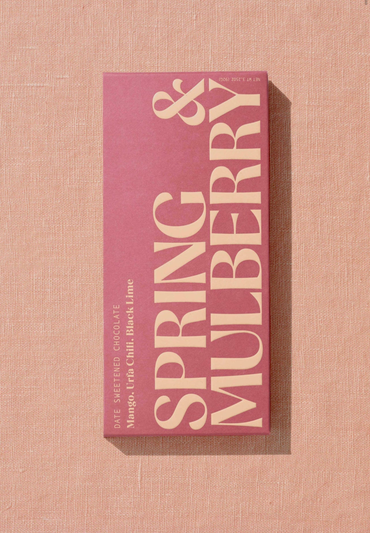 Spring & Mulberry - Mango, Urfa Chili, Black Lime Date-Sweetened Chocolate