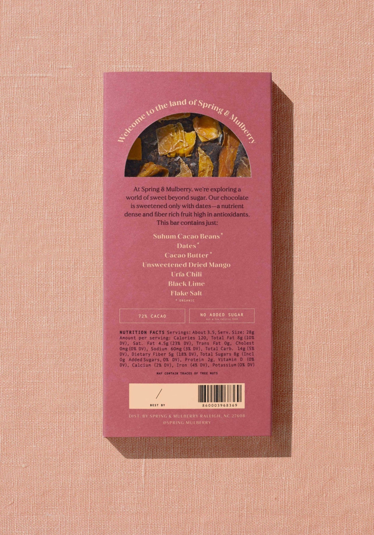 Spring & Mulberry - Mango, Urfa Chili, Black Lime Date-Sweetened Chocolate