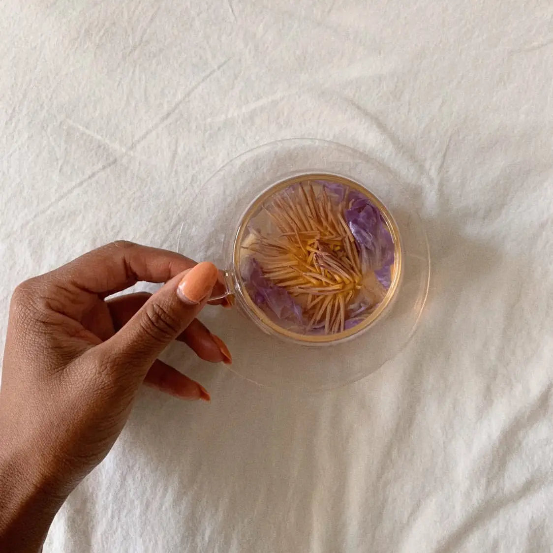 Glass cup + saucer set