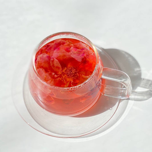 Glass cup + saucer set